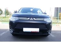 Защита радиатора для автомобиля Mitsubishi Аутлендер III 2014-15 (2 шт) black. ZR.MIT.OUIII.14.b