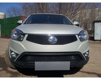 Защита радиатора для автомобиля Ssang Yong Actyon 2013- black низ. ZR.SAY.ACT.13.bot.b
