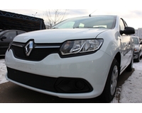 Защита радиатора на автомобиль Renault Logan 2014- низ black. ZR.REN.LOG.14.bot.b