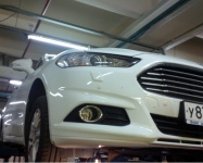 Установка защиты картера CARBON на автомобиль Fodrd Mondeo 2014 г.в.