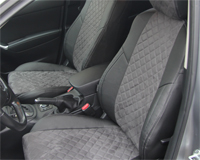 Чехлы из экокожи и алькантары АВТОПИЛОТ "РОМБ" цвет черный - серый. Автомобиль VOLKSWAGEN BEETLE I (A4) (ЖУК) хэтчбек. 3-х дверн. С 1998-2010г.в.