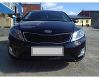 Сетка в бампер на автомобиль KIA RIO 2011-2014 (Premium) black верх. ZR.KIA.RIO.PR.11.top.b
