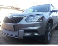 Сетка в бампер для автомобиля Шкода Yeti Outdoor 2014- chrome нижняя. ZR.SKO.YET.OUT.14.bot.c