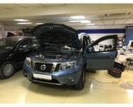 Установка охранных систем на автомобиль NISSAN TERANO 2018 г.в. Механический, бесштыревой блокиратор Фортус (Мултилок) 2108 и автосигнализация StarLine A63 (без автозапуска)