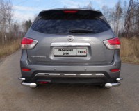 Защита для автомобиля Ниссан Патфайндер 2014 ТСС NISPAT14-19 задняя (уголки двойные) 76,1/42,4 мм