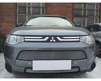 Решетка на радиатор на автомобиль Mitsubishi Outlander III 2012-14 (2 шт) chrome. ZR.MIT.OUIII.12.c