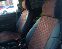 Чехлы из экокожи и алькантары АВТОПИЛОТ "РОМБ" цвет черный - коричневый. LADA KALINA Сross кроссовер С 2014 -- г.в.