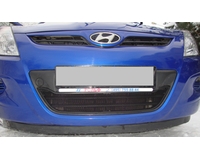 Защита радиатора на автомобиль Hyundai i20 2008- black. ZR.HYU.I20.b