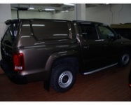 Установка оригинальной крыши пикапа Road Ranger 00602014Q4Q цвет тоффи, установка порогов VWAM.47.1020 Can Otomotiv (Alyans), дефлекторы окон и капота EGR
