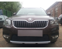 Сетка в бампер на автомобиль Skoda Yeti City 2014- black с парктроником. ZR.SKO.YET.CIT.PARK.14.b