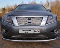 Защита переднего бампера Nissan Pathfinder 2014 ТСС NISPAT14-02 передняя нижняя 76,1 мм