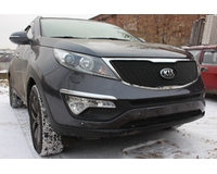 Решетка на радиатор для автомобиля KIA Sportage 2014- black середина. ZR.KIA.SP.14.mid.b