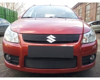 Сетка в бампер на автомобиль Suzuki SX4 hb 2006-2007 (венгерская сборка) black. ZR.SUZ.SX4.06-07.v.b