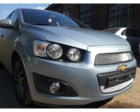 Решетка на радиатор на автомобиль Chevrolet Авео chrome верх. ZR.CH.AV.12.top.c