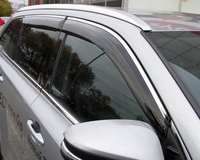 Дефлекторы окон Toyota Highlander 2014-- Комплект с нерж. полосой.