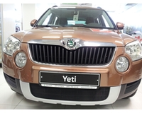 Сетка в бампер для автомобиля Skoda Yeti 2009-2013 black. ZR.SKO.YET.09-13.b