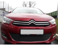 Сетка в бампер для автомобиля Citroen C4 HB 2012- black. ZR.CI.C4.HB.12.b