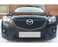 Защита радиатора на автомобиль Mazda CX5 2012-2015 black верх. ZR.MAZ.CX5.12.top.b