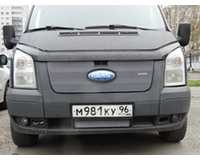 Сетка в бампер для автомобиля Форд Transit 2006-2015 верх chrome. ZR.FOR.TRA.06-15.top.c