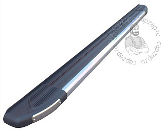 Пороги алюминиевые Mazda CX7 (2011-) Can Otomotiv (Brillant черный с нержавейкой) MAC7.48.0127