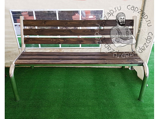 Уличная скамейка из нержавеющей стали со спинкой