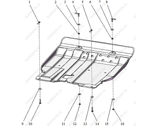 Защита картера из композитного материала CARBON Chevrolet Lacetti