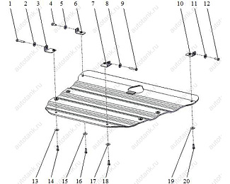 Защита картера из композитного материала CARBON Hyundai Accent