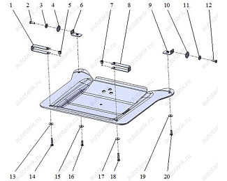 Защита картера из композитного материала CARBON Daewoo Matiz (МКПП)