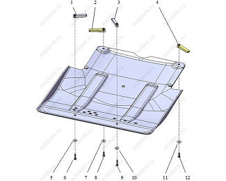 Защита картера из композитного материала CARBON Chevrolet Rezzo